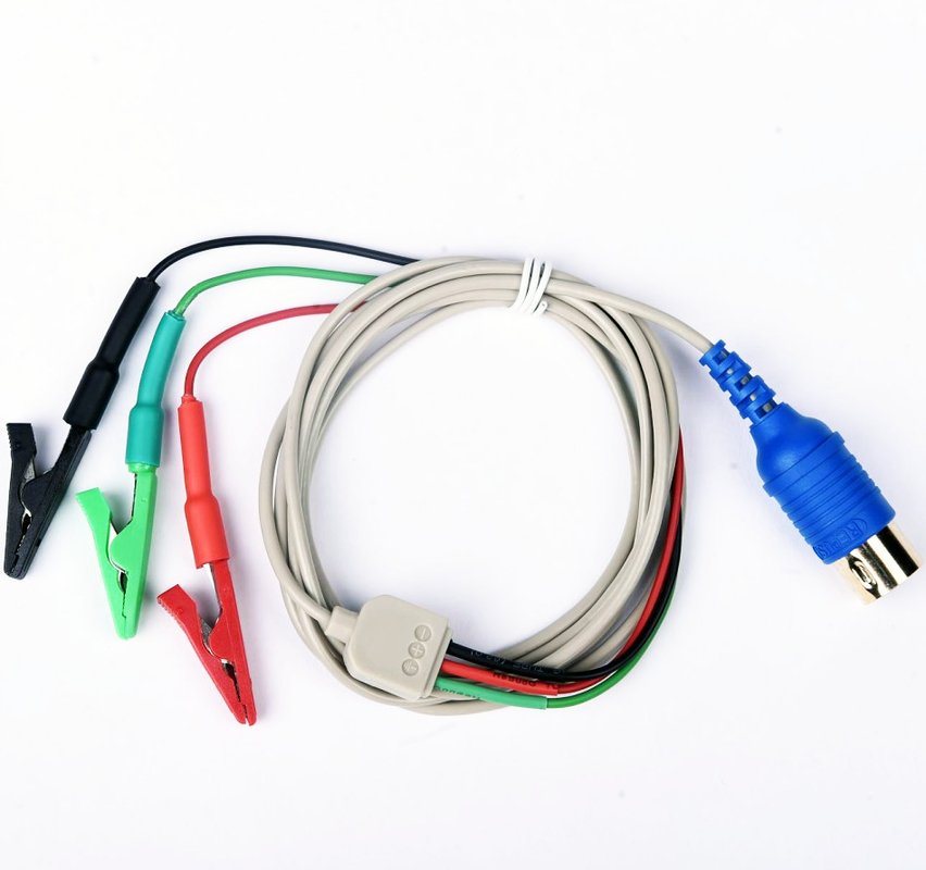 O EMG protegeu agrafos com 3 cabo do conector do ruído do pino do jacaré 5